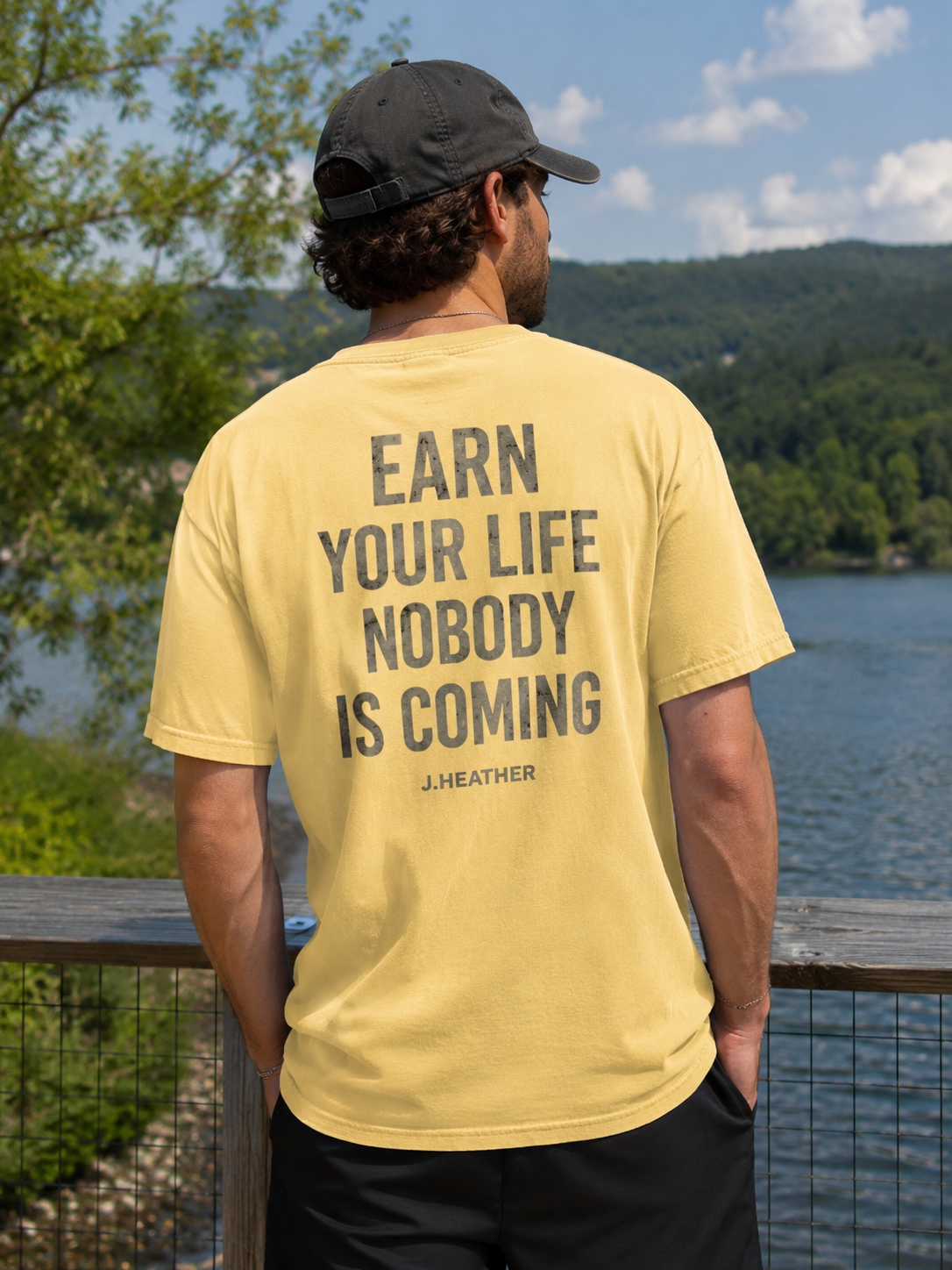 Earn Your Life™ Heavyweight Tee (Design on Back)